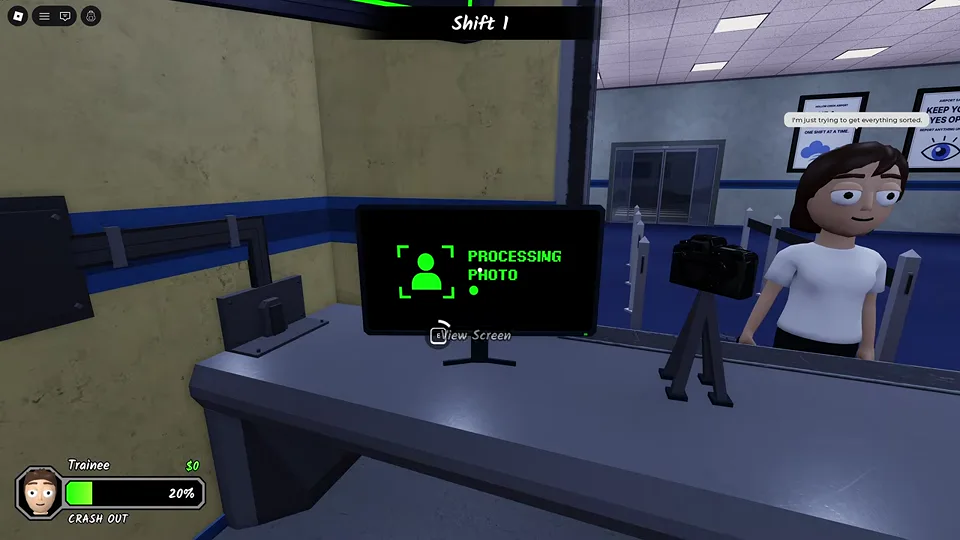 Photo monitor displaying PROCESSING PHOTO